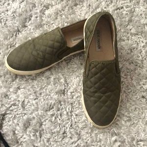 Green Steve Madden Slip Ons